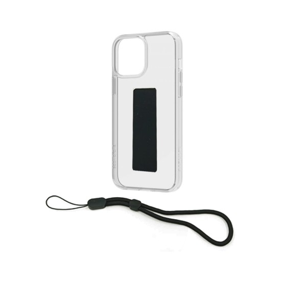 TRANSPARENT SILICON CASE WITH MULTIFUNCTION BLACK STRAP FOR APPLE IPHONE 13 TRANSPARENT SILICON CASE WITH MULTIFUNCTION BLACK STRAP FOR APPLE IPHONE 13